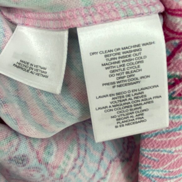 Pappagallo Womens L Sleeveless Tunic Tank Top VNeck Pink Sea Coral Seahorse Reef - Picture 8 of 11